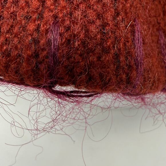 GAP Maroon Burgundy  Embroidered Floral Wool Blend Bucket Hat Y2K Vintage - Picture 6 of 9